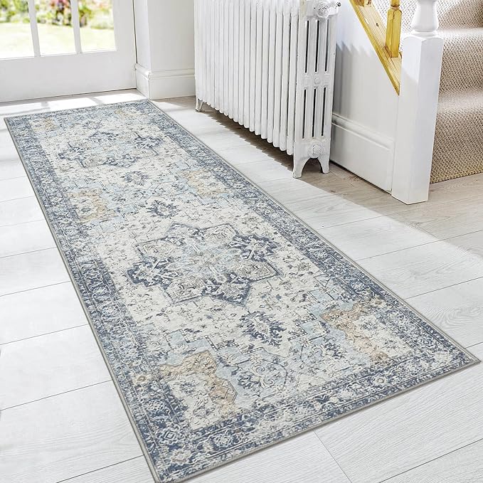 GENIMO Runner Rug 2x7, Machine Washable, Non Slip Vintage Hallway Runner Rug by GENIMO
