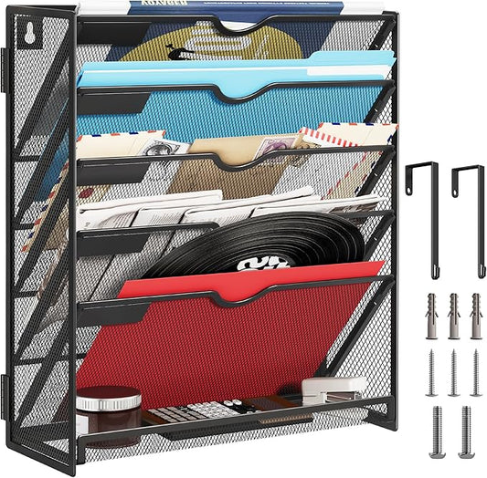 Lavatino 6-Tier Hanging File Organizer, Wall Mount File Holder by Lavatino