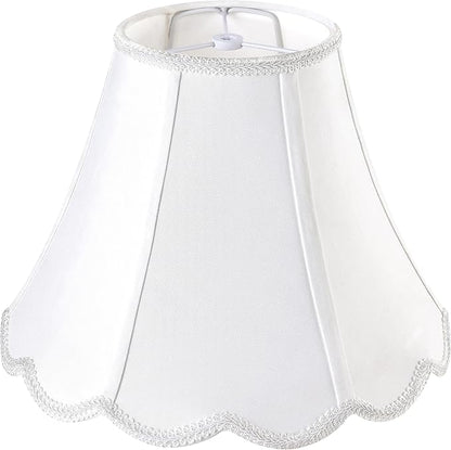 GO&SO Off White Bell Lamp Shade Medium, Scalloped Lampshade Braids by GOSO