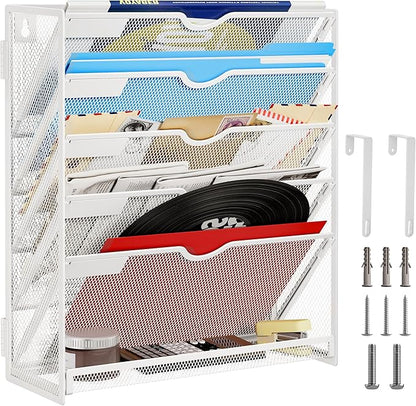 Lavatino 6-Tier Hanging File Organizer, Wall Mount File Holder - Image 7
