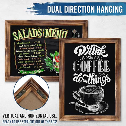 HBCY Creations 18" x 24" Torched Brown Solid Wood Frame Wall Chalkboard - Image 3