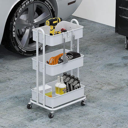 Simple Houseware 3-Tier Heavy Duty Metal Utility Rolling Cart - Image 6