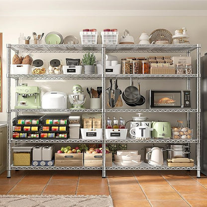 REIBII 1500LBS Storage Shelves 61.7''W Wire Shelving Unit 5 Tier Metal Shelving - Image 5