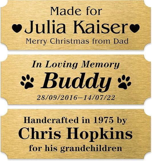 Caramel Sweet Life Personalized Name Plates, Solid Brass Engraved Plaque by Caramel