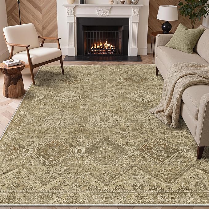 GENIMO 6x9Area Rugs for Living Room, Machine Washable Non Slip Vintage Rugs - Image 3