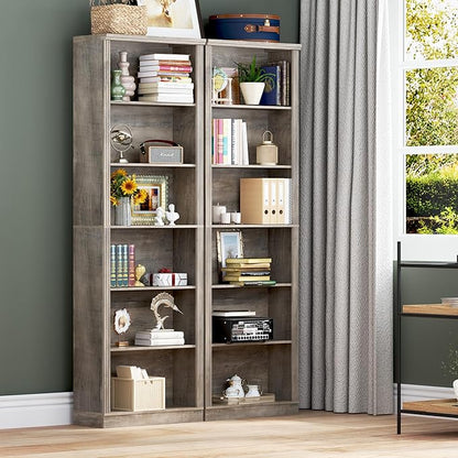 BORNOON 75" Tall Bookshelf, 6-Tier Floor Standing Bookcase - Image 7