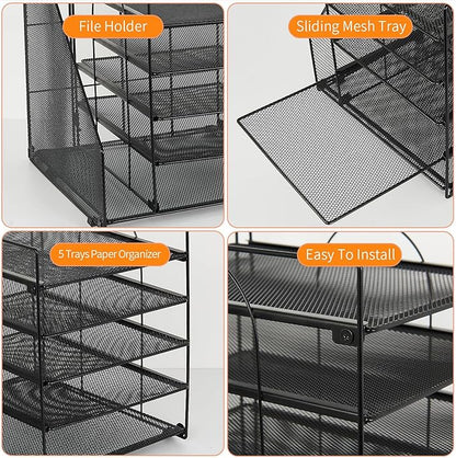 LEKETREE Desk Organizers and Accessories, 5-Tier Paper Letter Tray Organizer - Image 6