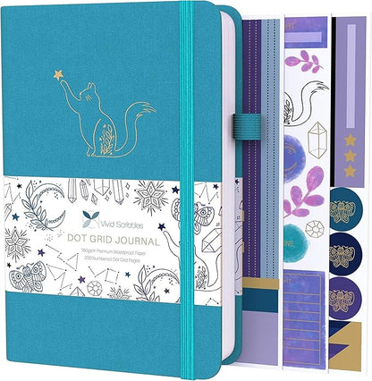 VIVID SCRIBBLES Dotted Journal – 160gsm Bleed Proof Thick White Paper – 200 by VividScribbles