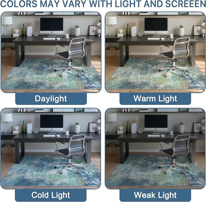 Office Chair Mat for Hardwood Tile Floor, Abstract 36"X 48" Desk Mats for - Image 6