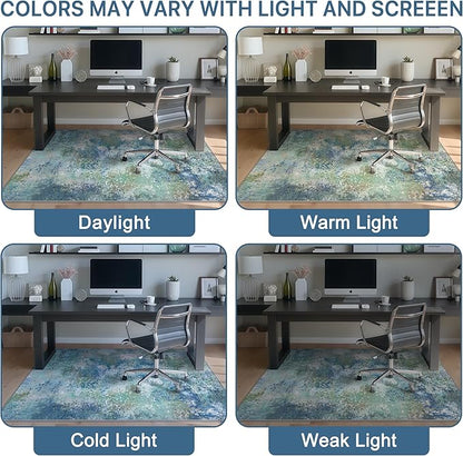 Office Chair Mat for Hardwood Tile Floor, Abstract 48"X 60" Desk Mats for - Image 6