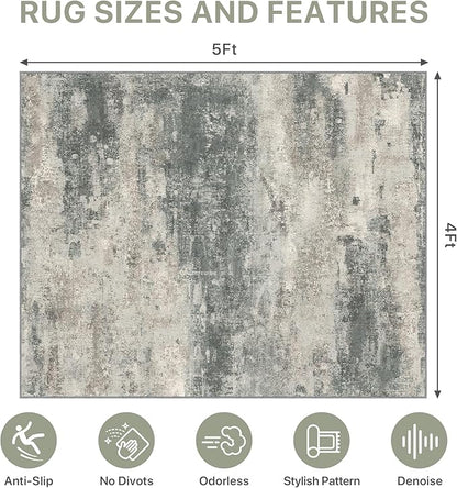 Office Chair Mat for Hardwood Tile Floor, Abstract 48"X 60" Desk Mats for - Image 9