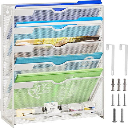 Lavatino 6-Tier Hanging File Organizer, Wall Mount File Holder by Lavatino