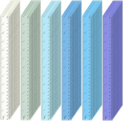 ForraFun 120 Pcs 12 Inch Plastic Ruler Bulk Colorful Transparent Ruler by Unknown