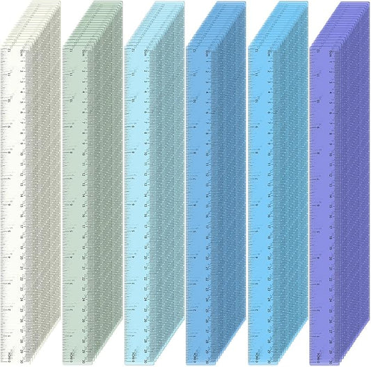 ForraFun 120 Pcs 12 Inch Plastic Ruler Bulk Colorful Transparent Ruler by Unknown