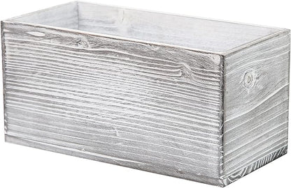 ExoLiry Rustic Gray Wood Mail Box Storage Holder File Organizer Tabletop Wooden - Image 2