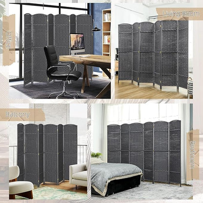 HOMCOM Room Divider, 6 Panel Folding Privacy Screen, 5.6' Tall Freestanding - Image 6