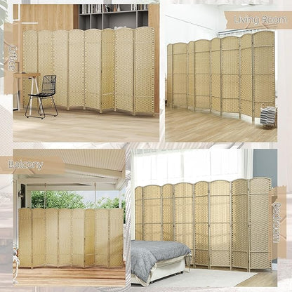 HOMCOM Room Divider, 8 Panel Folding Privacy Screen, 5.6' Tall Freestanding - Image 6
