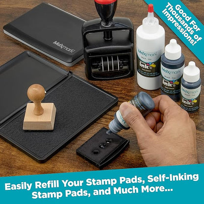 MaxMark Premium Refill Ink for self Inking Stamps and Stamp Pads, Crimson Red - Image 3