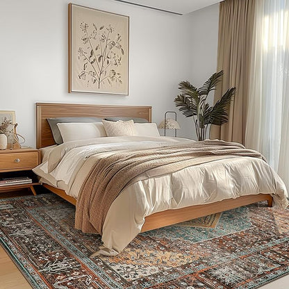 GENIMO 3x5 Area Rugs for Living Room, Machine Washable Non Slip Vintage Rugs - Image 3