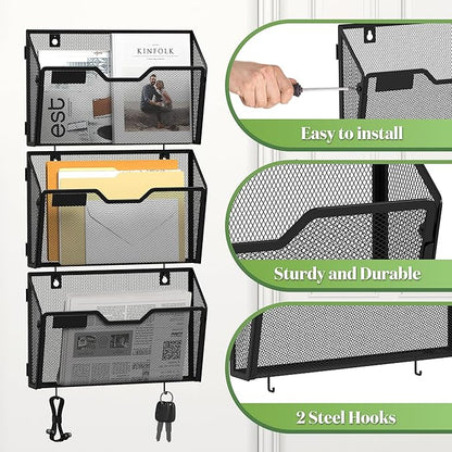 YINGHUA 6 Pack Mesh File Holders Wall Mounted - Image 4