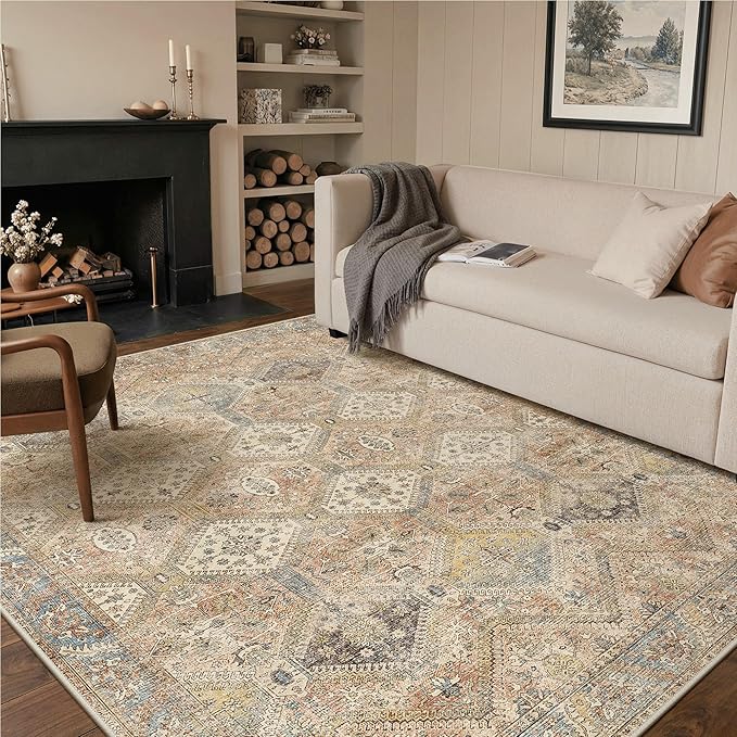 GENIMO 6x9Area Rugs for Living Room, Machine Washable Non Slip Vintage Rugs by GENIMO