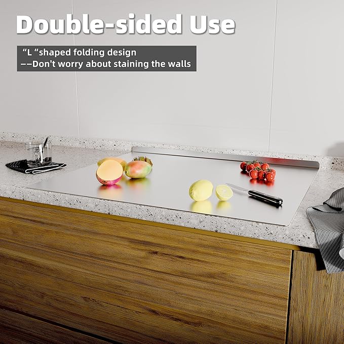 KORVOS 304 Stainless Steel Cutting Board, 23.6" x 19.6" Large Size Stainless - Image 5