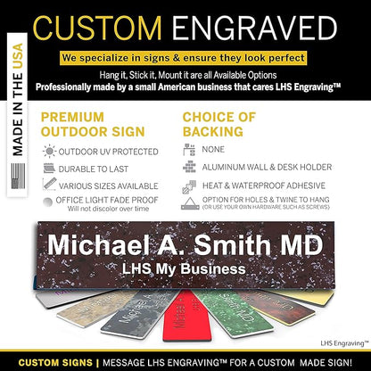 Engraved Name Plates for Door Sign Personalized Cranberry Marble Pattern - Image 3