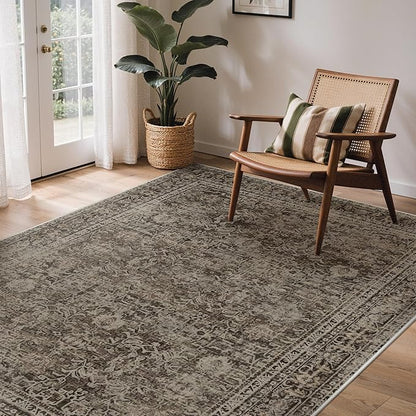 GENIMO 8x10 Area Rug Machine Washable Boho Rug by GENIMO