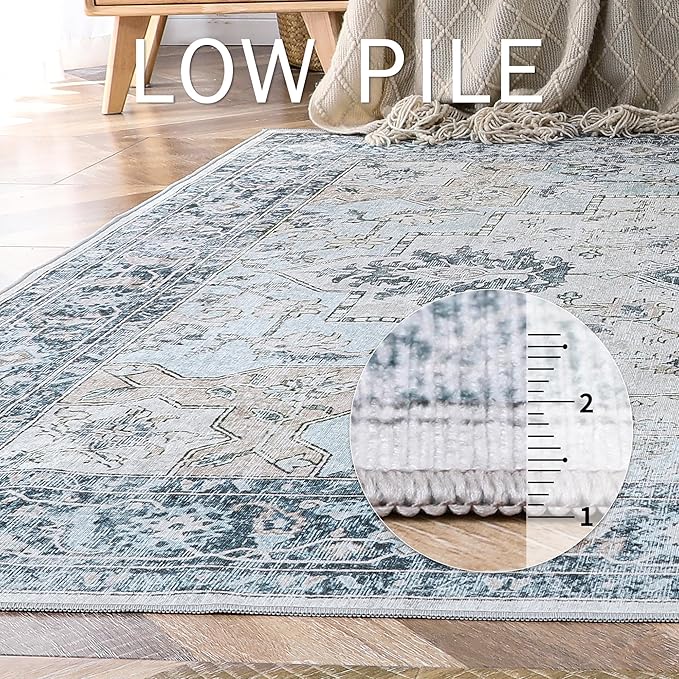 GENIMO Runner Rug 2x12, Non Slip Vintage Hallway Runner Rugs, Low Pile - Image 4