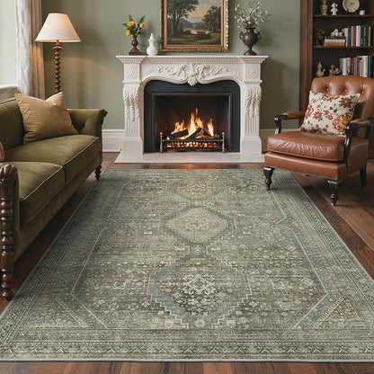 GENIMO 8x10 Area Rugs for Living Room, Machine Washable Non Slip Rugs, Low Pile by GENIMO
