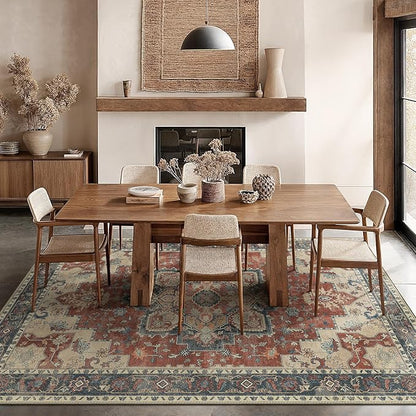 GENIMO 8x10 Area Rugs for Living Room, Machine Washable Non Slip Vintage Rugs - Image 3