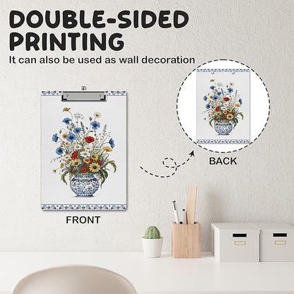 APIILVPQ Floral Clipboard, Vintage Blue Clipboards - Image 3