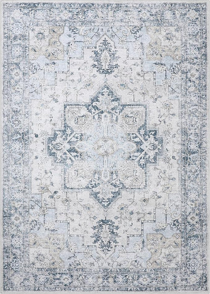 GENIMO 7'6''x9'6'' Area Rugs for Living Room, Machine Washable Non Slip Vintage - Image 7