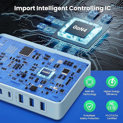 USB C Charger 300W USB C Charger Block, 8-Ports GaN IV Fast Charging Station Hub - Image 6