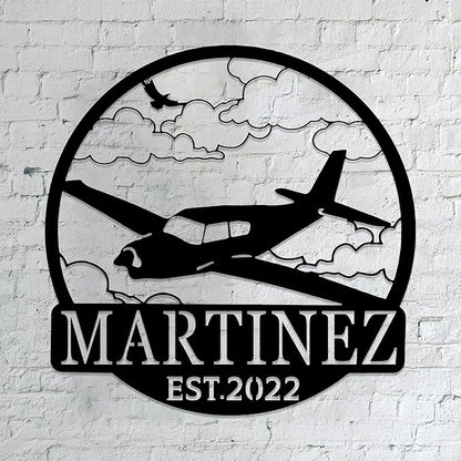 Personalized Metal Airplane Wall Art, Airplane Name Sign, Customized Pilot Name by Unknown