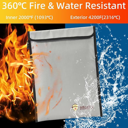3 Pcs Fireproof Waterproof Document Bag, Fire and Water Resistant Safe Zipper - Image 4