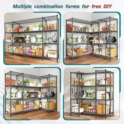 REIBII 78.4" W Storage Shelves 1500LBS, Metal Shelving Unit Wire Shelving - Image 5