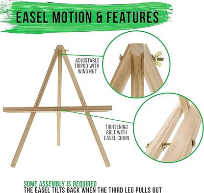 U.S. Art Supply 20" Natural Wood Tabletop Easel - Image 3