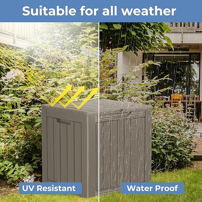 Decksplore 50 Gallon Outdoor Storage Box Waterproof Lockable Resin Deck Box - Image 4