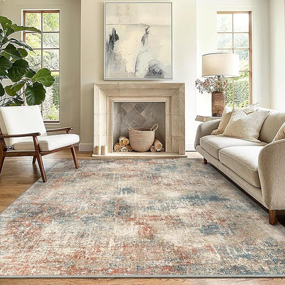 GENIMO Washable Area Rugs for Living Room, 6x9 Modern Non Slip Rugs, Low Pile by GENIMO