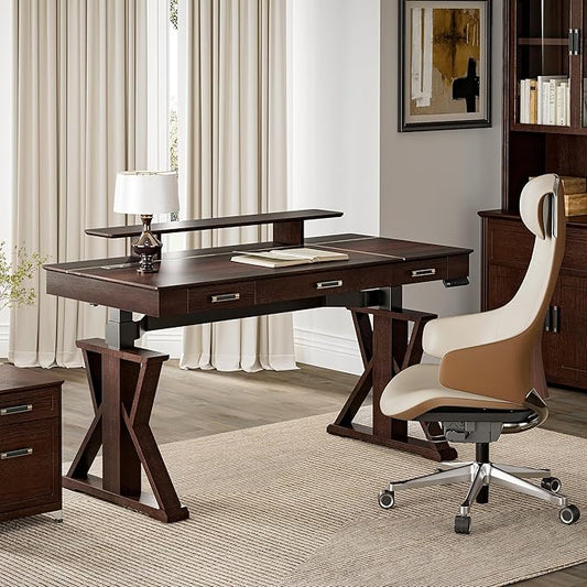 EUREKA ERGONOMIC Ark SWS Standing Desk, 63 inch Executive Desk w Drawers by EUREKAERGONOMIC
