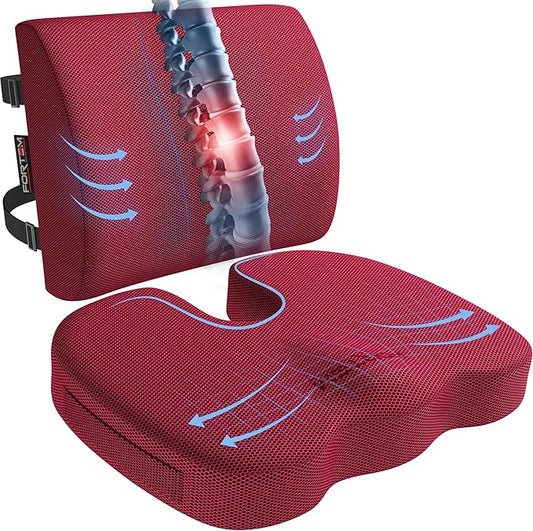 FORTEM Seat Cushion, Office Chair Cushion, Lumbar Support Pillow by FORTEM