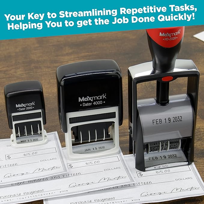 MaxMark Dater 4000 Self Inking Date Stamp - Image 7