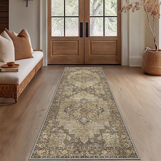 GENIMO 3x7 Runner Rugs for Hallway, Machine Washable Non Slip Vintage Rugs - Image 2