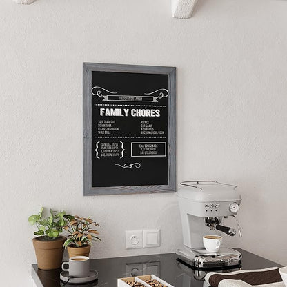Rustic Grey Magnetic Wall Chalkboard, Large Size 18" x 24", Framed Chalkboard - Image 6