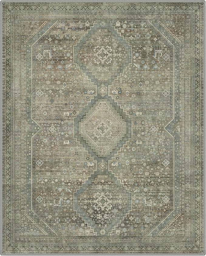 GENIMO 9x12 Area Rugs for Living Room, Machine Washable Non Slip Rugs, Low Pile - Image 7