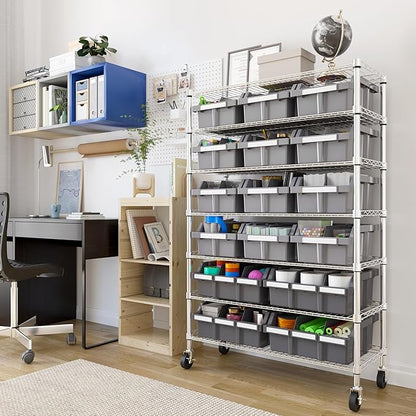 Seville Classics Heavy Duty NSF Bin Rack Solid Steel Wire Shelving Storage Unit - Image 3