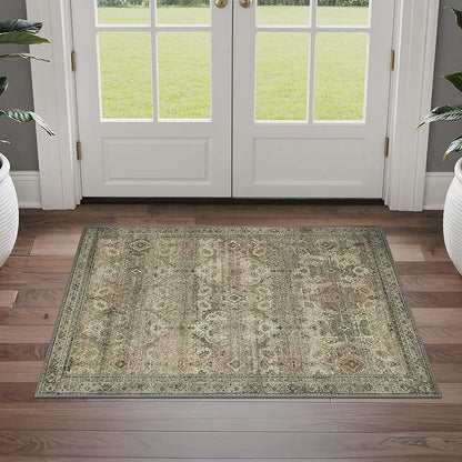 GENIMO 2x3 Area Rugs for Living Room, Machine Washable Non Slip Vintage Rugs - Image 3