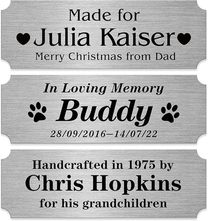 Personalized Name Plates, Stainless Steel Trophy Plates Engraved, Custom Name by Caramel