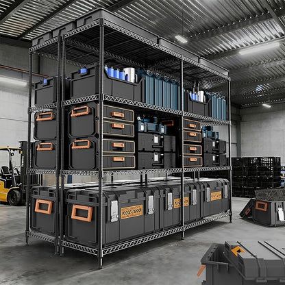 M MZG 4 Tiers Storage Shelves Load 1200LBS, Metal Shelving Wire Metal Shelving - Image 2